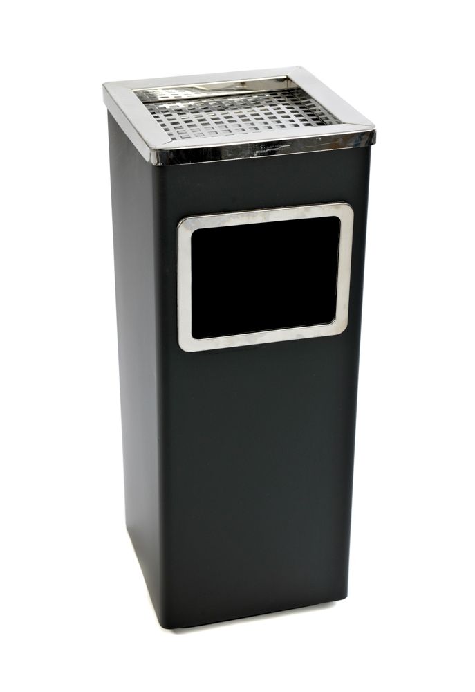 STAINLESS FREE STANDING METAL CIGARETTE/ASH TRAY LITTER/RUBBISH BIN